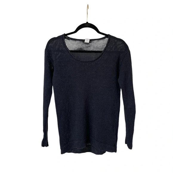 J.Crew Women’s Sweater Linen Long Sleeve Pullover Knit Dark Gray Size S - Picture 9 of 9